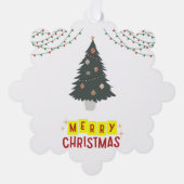 Carte Décorative Simple blanc et sapin Joyeux Noël (Recto)