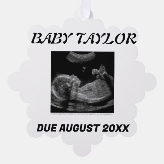 CARTE DÉCORATIVE SIMPLE & DOUX : ANNONCE DE BÉBÉ (Recto)