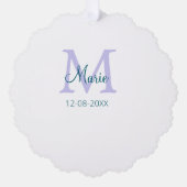 Carte Décorative simple minimum ajouter nom monogramme violet vert  (Recto)