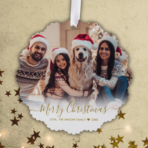Carte Décorative Simple Modern Gold Script 2 Photo Noël