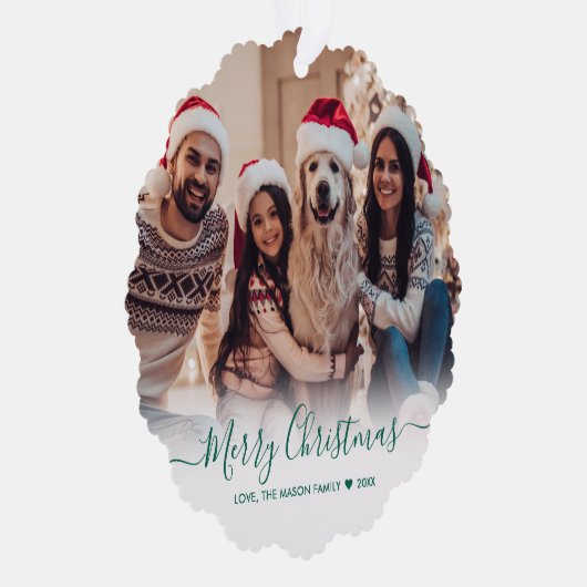 Carte Décorative Simple moderne vert Script 2 Photo Noël (Droite)