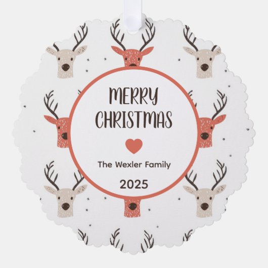 Carte Décorative Simple Reindeer Joyeux Noël Photo (Recto)