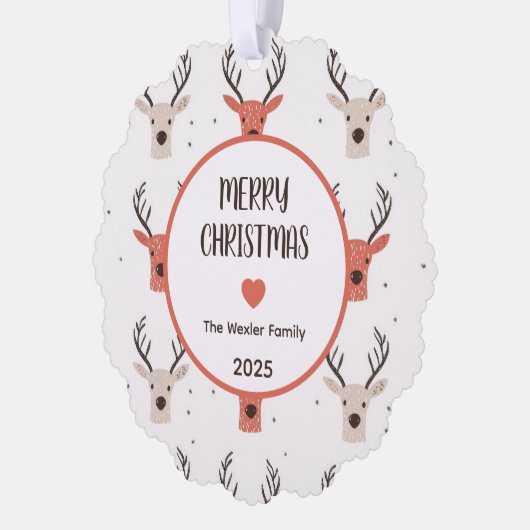 Carte Décorative Simple Reindeer Joyeux Noël Photo (Gauche)