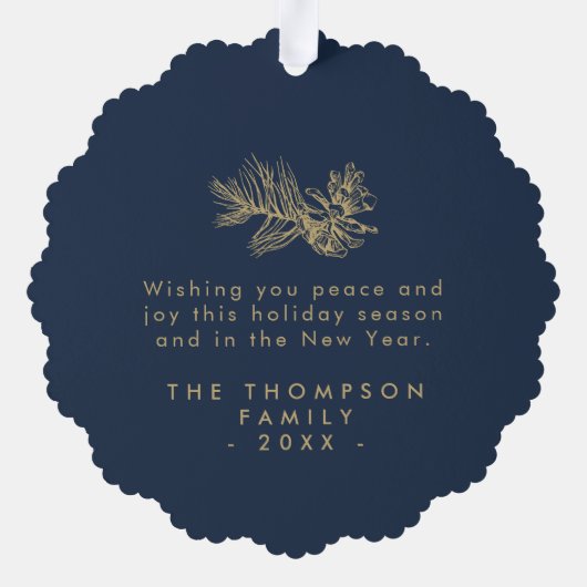 Carte Décorative Simple stylé Botanique Joyeux Noël Script (Verso)