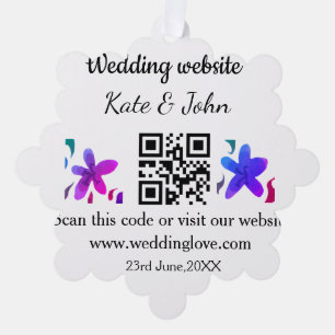 Carte Décorative Site web mariage minimal simple Q R code ajouter n
