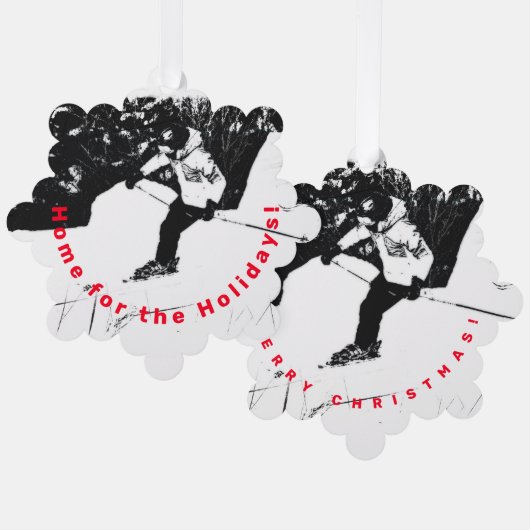 Carte Décorative Ski de descente (Recto/Verso)