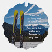 Carte Décorative Skiing Skier Memorial Keepsake  (Verso)