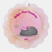 Carte Décorative Sleepy Hippo Baby - Paper Ornament (Verso)