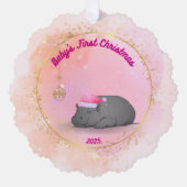 Carte Décorative Sleepy Hippo Baby - Paper Ornament (Recto)