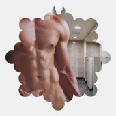 Carte Décorative SlipperyJoe cheminée homme musclé six pack abs (Verso)