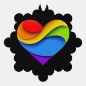 Carte Décorative SlipperyJoe's orgueillement coeur courbes forme 3D (Verso)