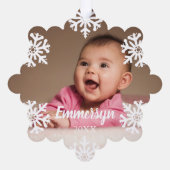 Carte Décorative Snowflakes blanc Photo bébé (Verso)