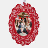 Carte Décorative Snowflakes Red Joyeux Noël Photo (Gauche)