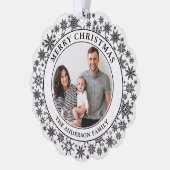 Carte Décorative Snowflakes tendance Noir et blanc Joyeux Noël (Gauche)