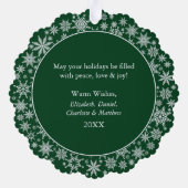 Carte Décorative Snowflakes vert Joyeux Noël Photo (Verso)