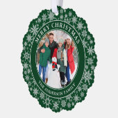 Carte Décorative Snowflakes vert Joyeux Noël Photo (Gauche)