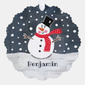 Carte Décorative Snowman de Noël personnalisé (Recto)