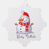 Carte Décorative Snowman de Noël rouge et blanc de Père Noël (Recto)