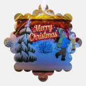 Carte Décorative Snowman traditionnel Keepsaké de Noël (Verso)