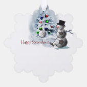 Carte Décorative Soccer Ball Snowman Noël (Verso)