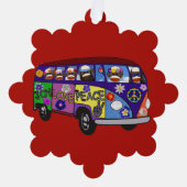 Carte Décorative Sock Monkey Peace Bus Paper Ornament Card (Recto)