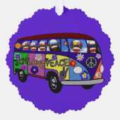 Carte Décorative Sock Monkey Peace Bus Paper Ornament Card (Recto)