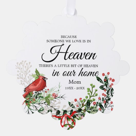 Carte Décorative Someone In Heaven Cardinal Greenery Photo (Recto)
