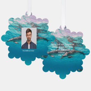 Carte Décorative Souvenir commémoratif dauphins sous l'eau océan