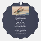 Carte Décorative Souvenir Mémorial Chrétien Nuages Biplan Ciel (Verso)