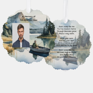 Carte Décorative Souvenir mémorial chrétien pêche lac dans un batea
