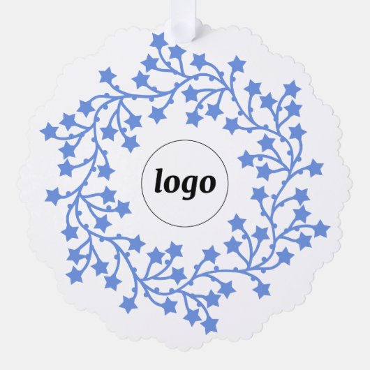 Carte Décorative Star Wreath Logo Business (Recto)