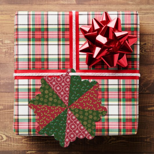 Carte Décorative Style de courtepointe de Noël Snowflakes Holly (Insitu (Cadeau))