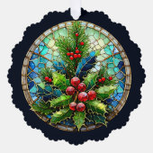 Carte Décorative Style Verre Tiré Holly & Pine (Recto)