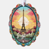 Carte Décorative Sunset Paris Tour Eiffel Paris Français Floral (Gauche)