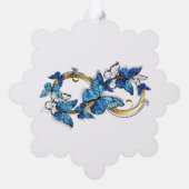 Carte Décorative Symbole infini de papillons Morpho bleus (Verso)