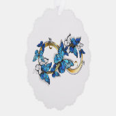 Carte Décorative Symbole infini de papillons Morpho bleus (Droite)