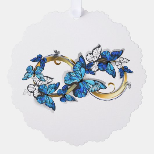 Carte Décorative Symbole infini de papillons Morpho bleus (Recto)