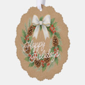 Carte Décorative Terrain Décembre Classé Avec Aquarelle Bow Blanche (Gauche)