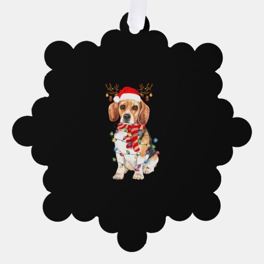 Carte Décorative The Beagle Christmas Reindeer Christmas Lights (Recto)