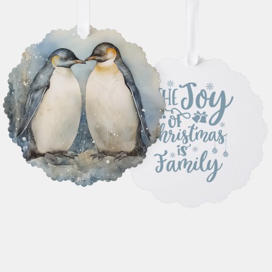 Carte Décorative The Joy of Christmas Is Family Penguins (Recto/Verso)