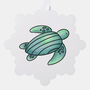 Carte Décorative tortue de mer peinte à l'aquarelle dessin animé bl