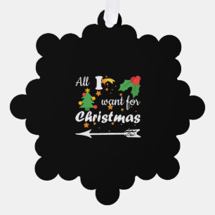 Carte Décorative Tout ce que je veux pour Chemise Couple de Noël