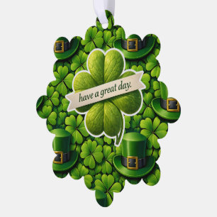 Carte Décorative Trèfle à quatre feuilles chanceux Saint Patrick's 
