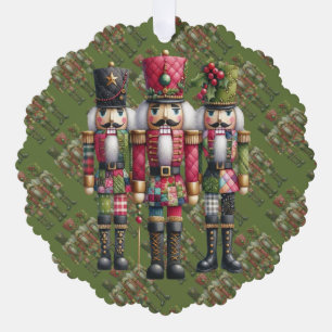 Carte Décorative Trio de casse-noisettes de Noël en patchwork fanta