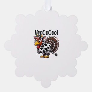 Carte Décorative Turquie Moo Drôle Turquie vache Thanksgiving