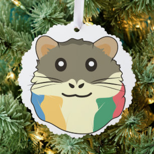 Carte Décorative Un mignon animal de dessin animé avec une écharpe