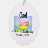 Carte Décorative Un premier anniversaire photo moderne ajouter nom  (Gauche)