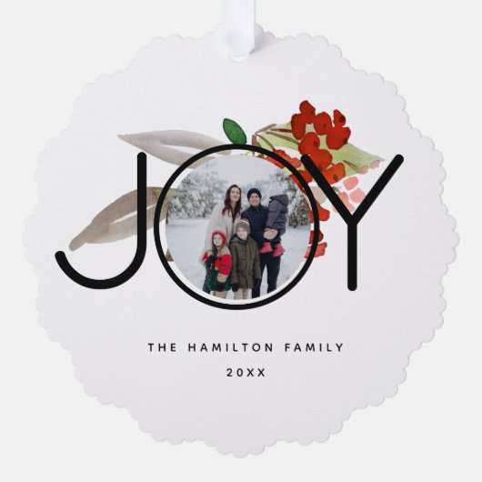 Carte Décorative Unique Joy Joyeux Noël Photo (Recto)