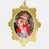 Carte Décorative Vacances de Noël de Photo Or Elegant (Gauche)