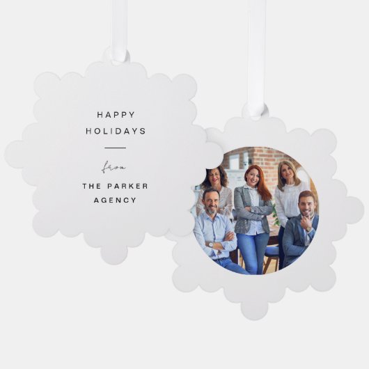Carte Décorative Vacances d'entreprise | Minimal avec photo (Recto/Verso)
